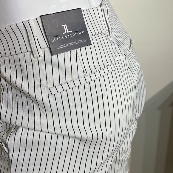 NWT Jules & Leopold Pinstripe Full On Slim Leg Capri Pants - Picture 7 of 13